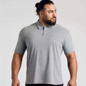 True Classic XL Heather Gray Polo Shirt Short Sleeve Men’s Casual Top